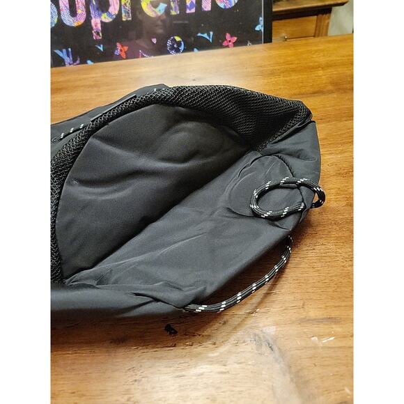 Victoria's Secret PINK Drawstring Bag Backpack Carry On Adjustable Mesh Black - Picture 4 of 9